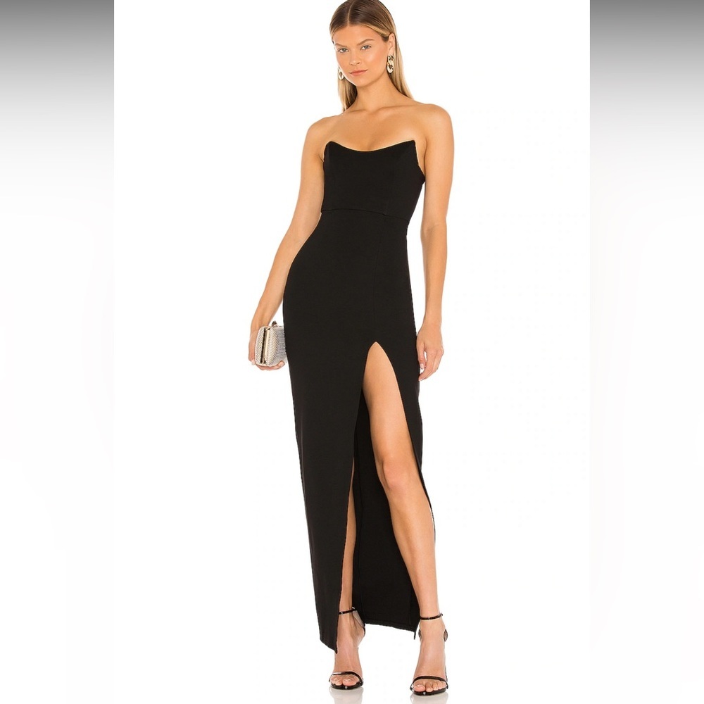 Revolve Superdown Ryleigh Strapless Maxi Dress in Black
